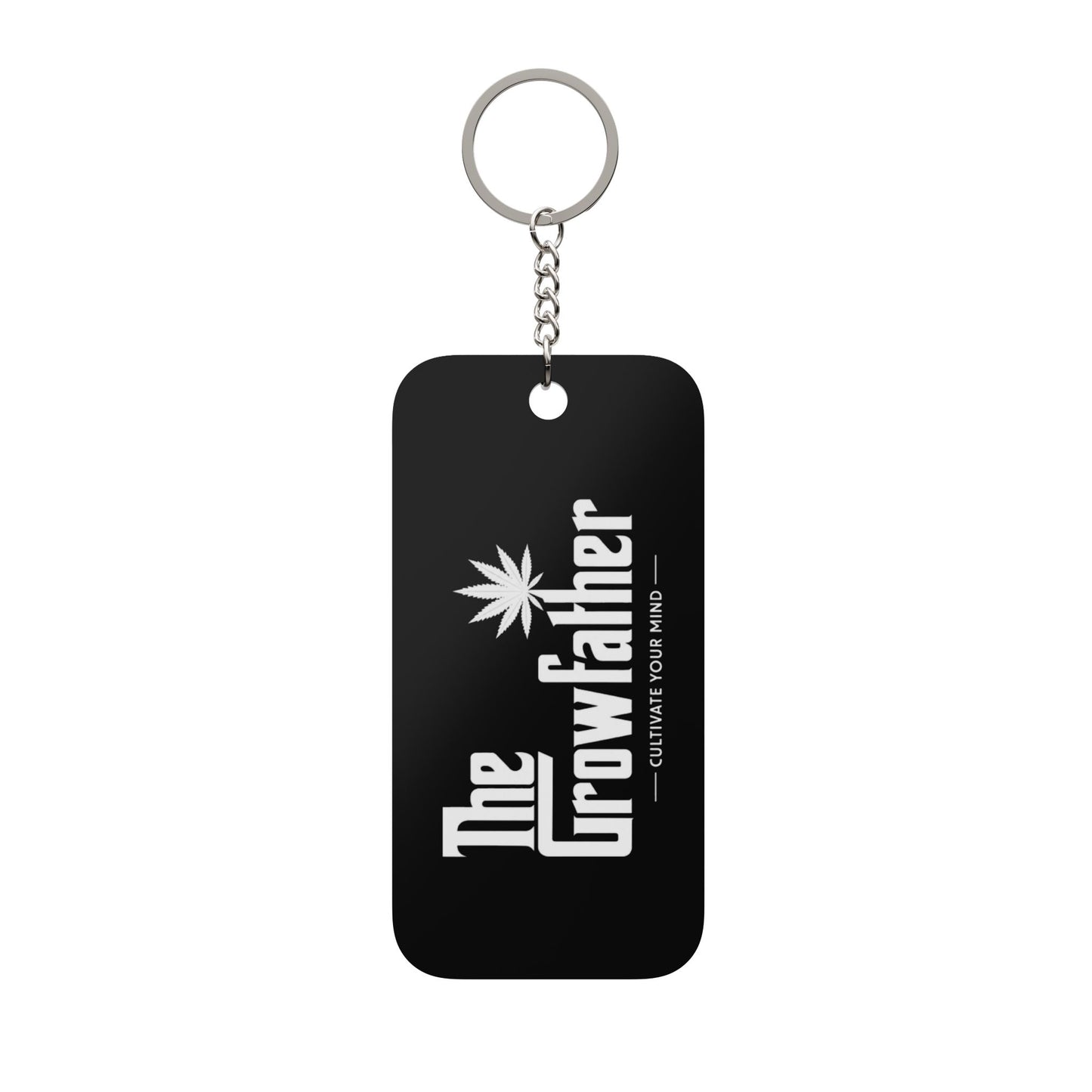 The Growfather Keychain - Double-Sided Cannabis Leaf Charm (Life Without Parole)