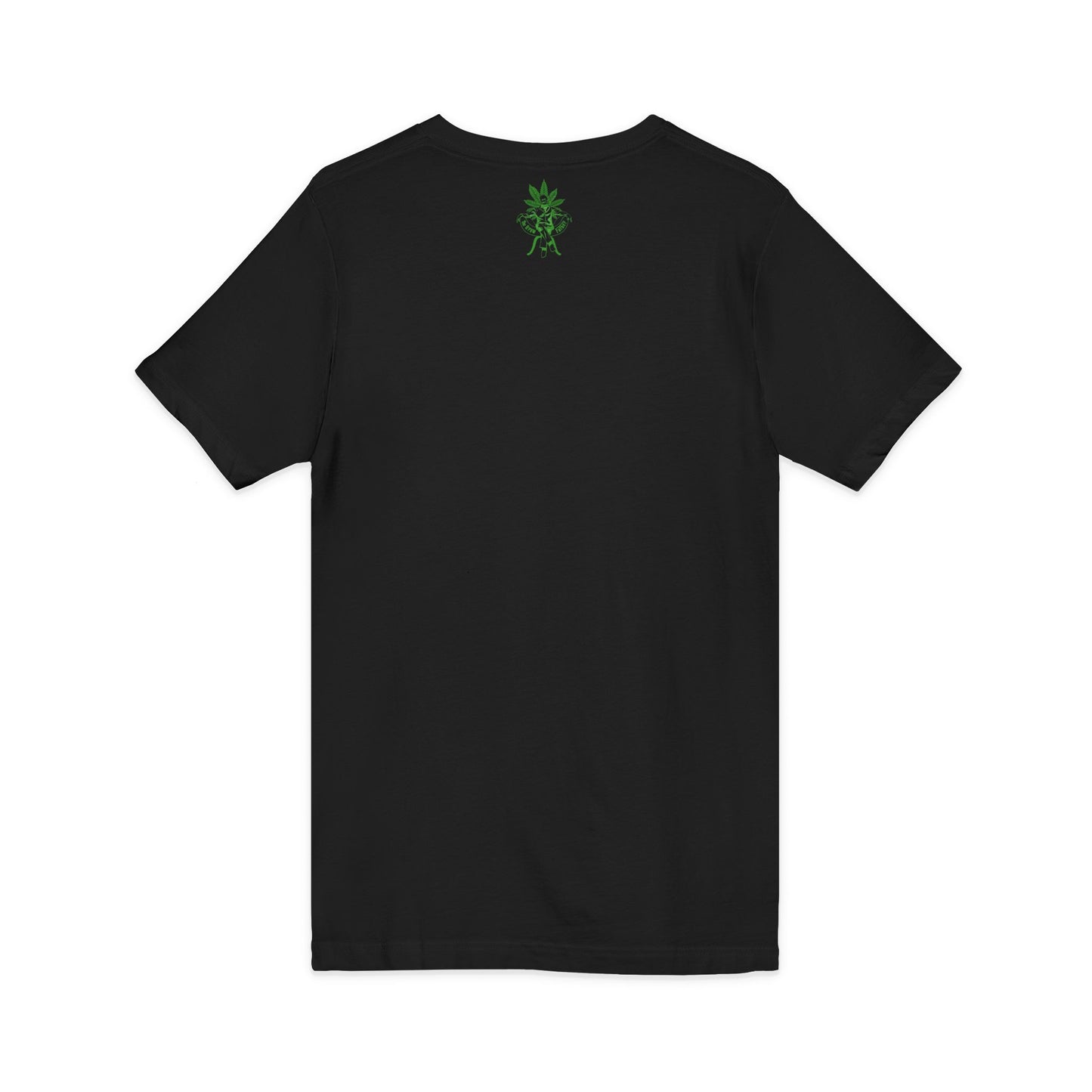 V-Neck Tee — Green Gardener Logo Chest & Back