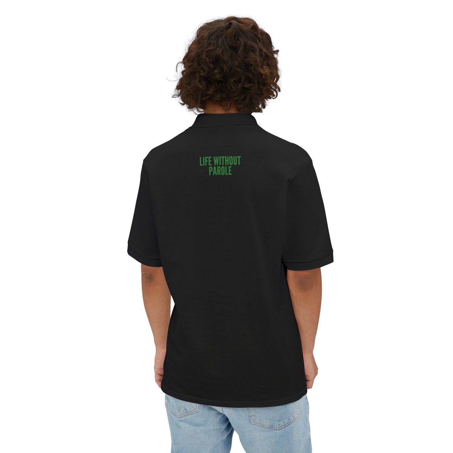 Men's Polo — 'Life Without People' Minimal Green Logo