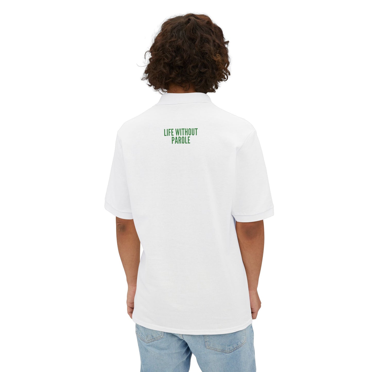 Men's Polo — 'The Growfather' Chest Logo & 'Life Without Parole' Back Statement
