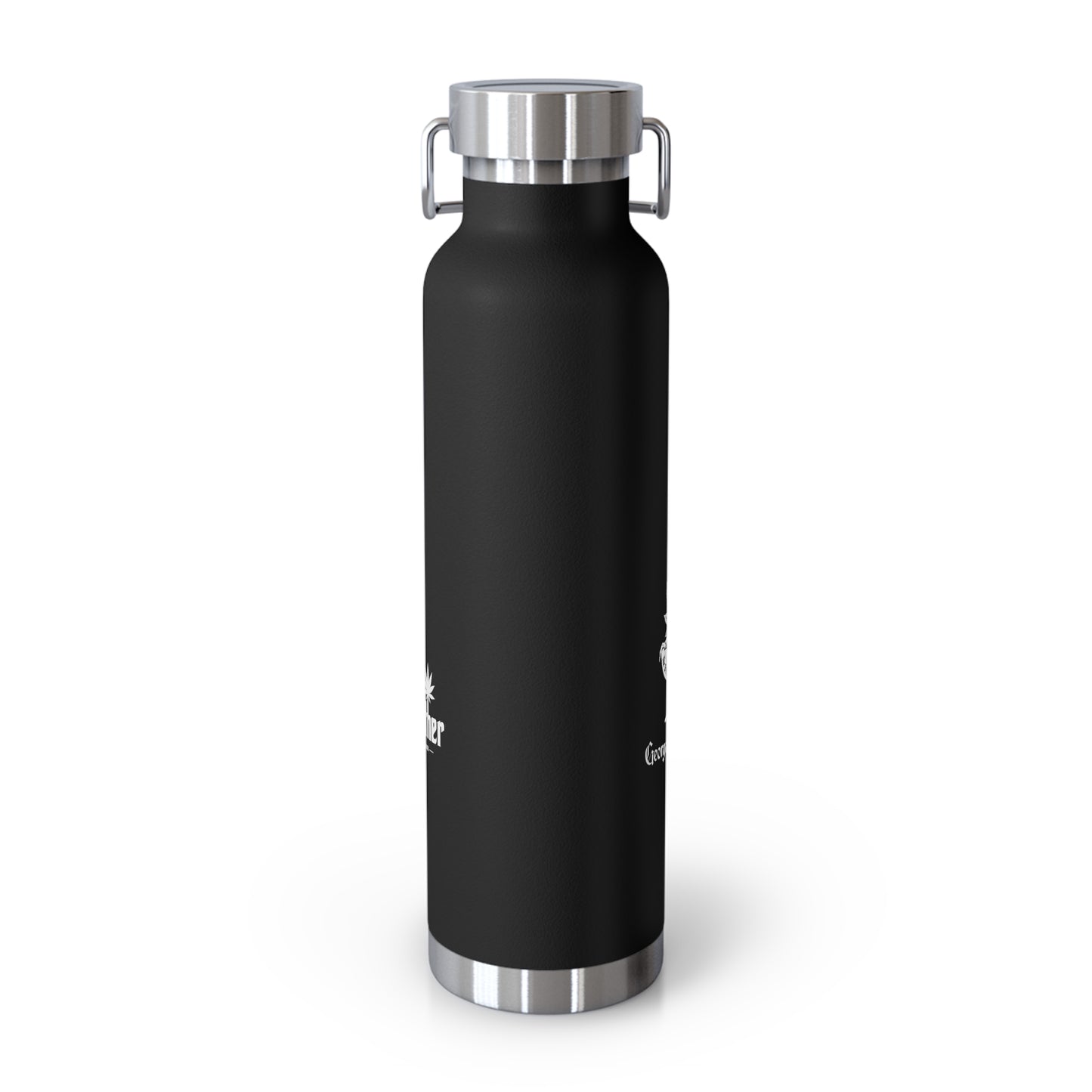 22oz Copper Vacuum Insulated Bottle — Black Floral Logo Water Bottle
