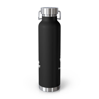 22oz Copper Vacuum Insulated Bottle — Black Floral Logo Water Bottle