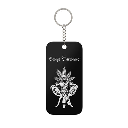 The Growfather Keychain - Double-Sided Cannabis Leaf Charm (Life Without Parole)