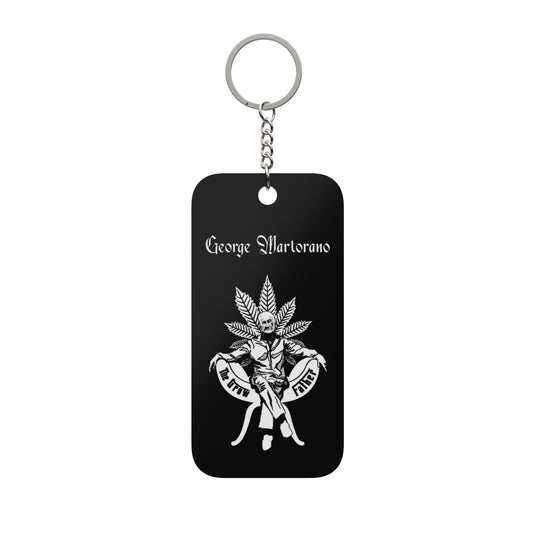 The Growfather Keychain - Double-Sided Cannabis Leaf Charm (Life Without Parole)