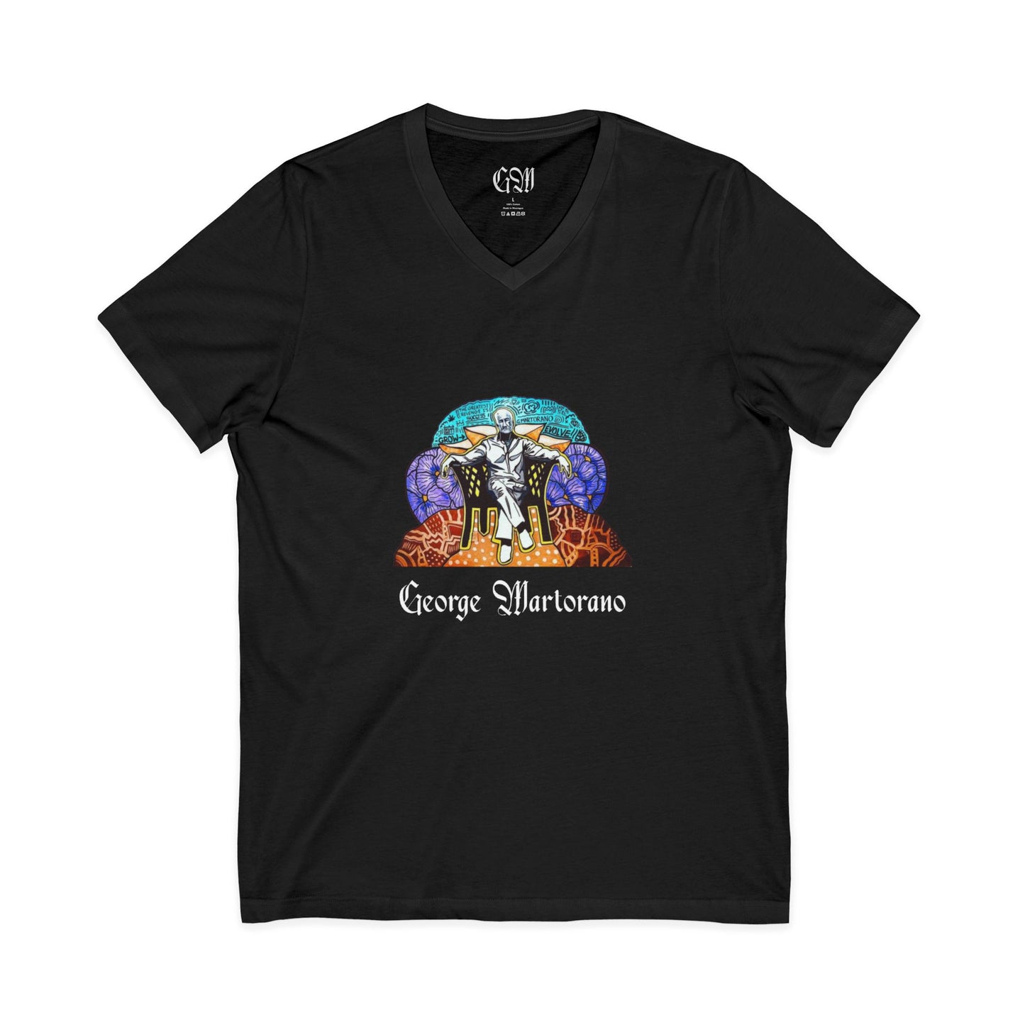 The Growfather V-Neck Tee — George Marlorano Cannabis Band Graphic Shirt