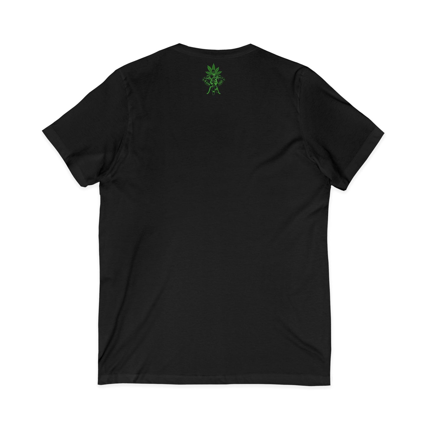 V-Neck Tee — Green Gardener Logo Chest & Back