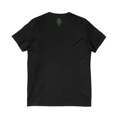 V-Neck Tee — Green Gardener Logo Chest & Back