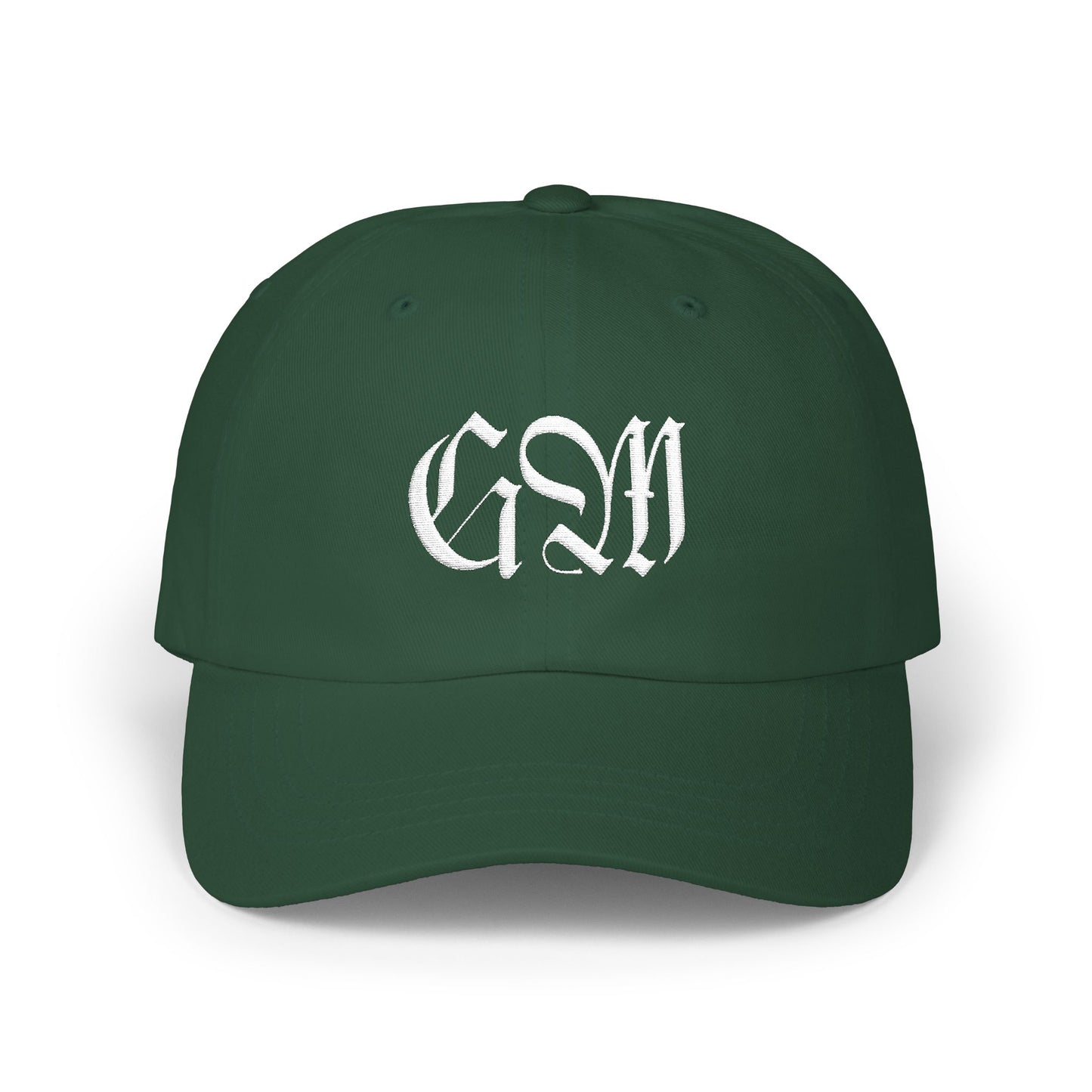 Classic Dad Cap — Gothic Monogram Embroidered Hat