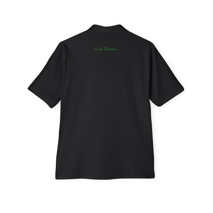 Men's Polo - Subtle Green Monogram Golf & Casual Work Shirt