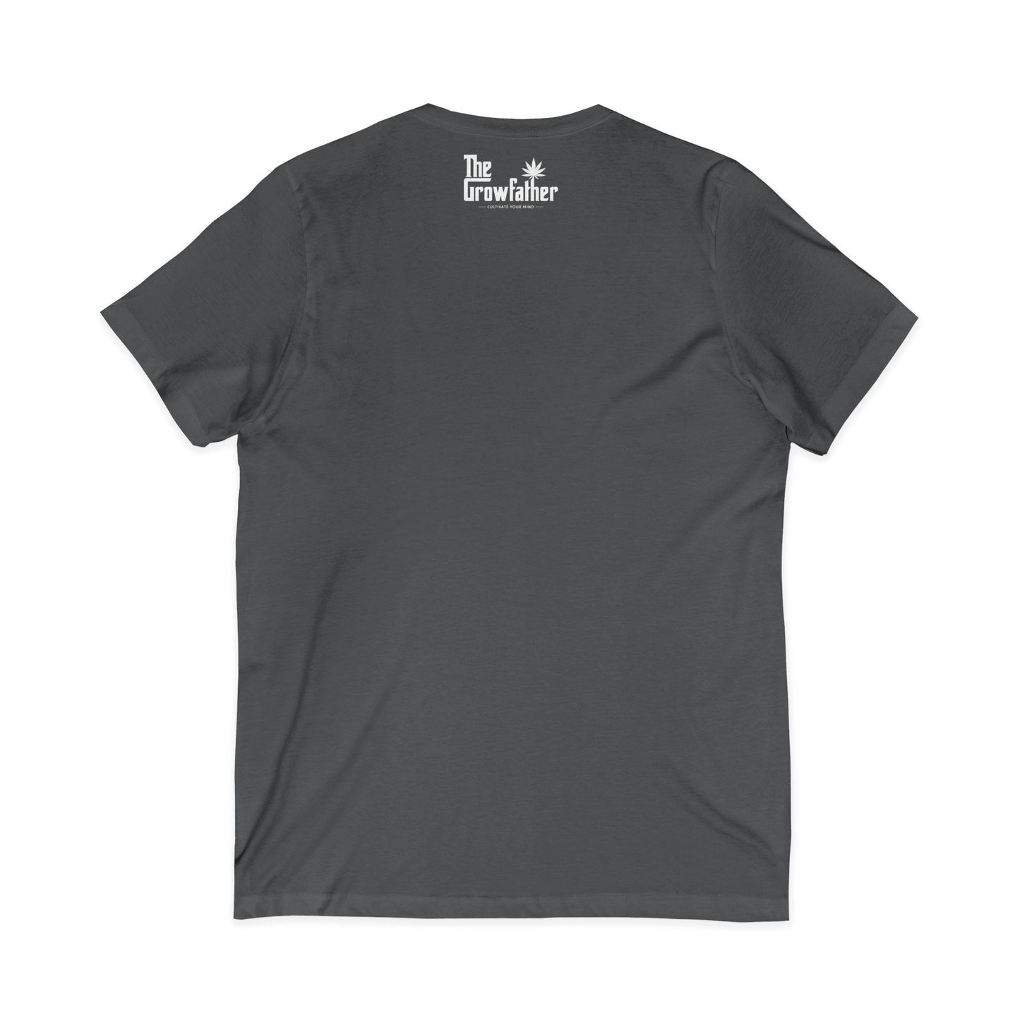 The Growfather V-Neck Tee — Small Chest Emblem & Back Logo
