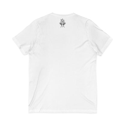 V-Neck Tee — 'The Greenfather' Minimal Botanical Graphic