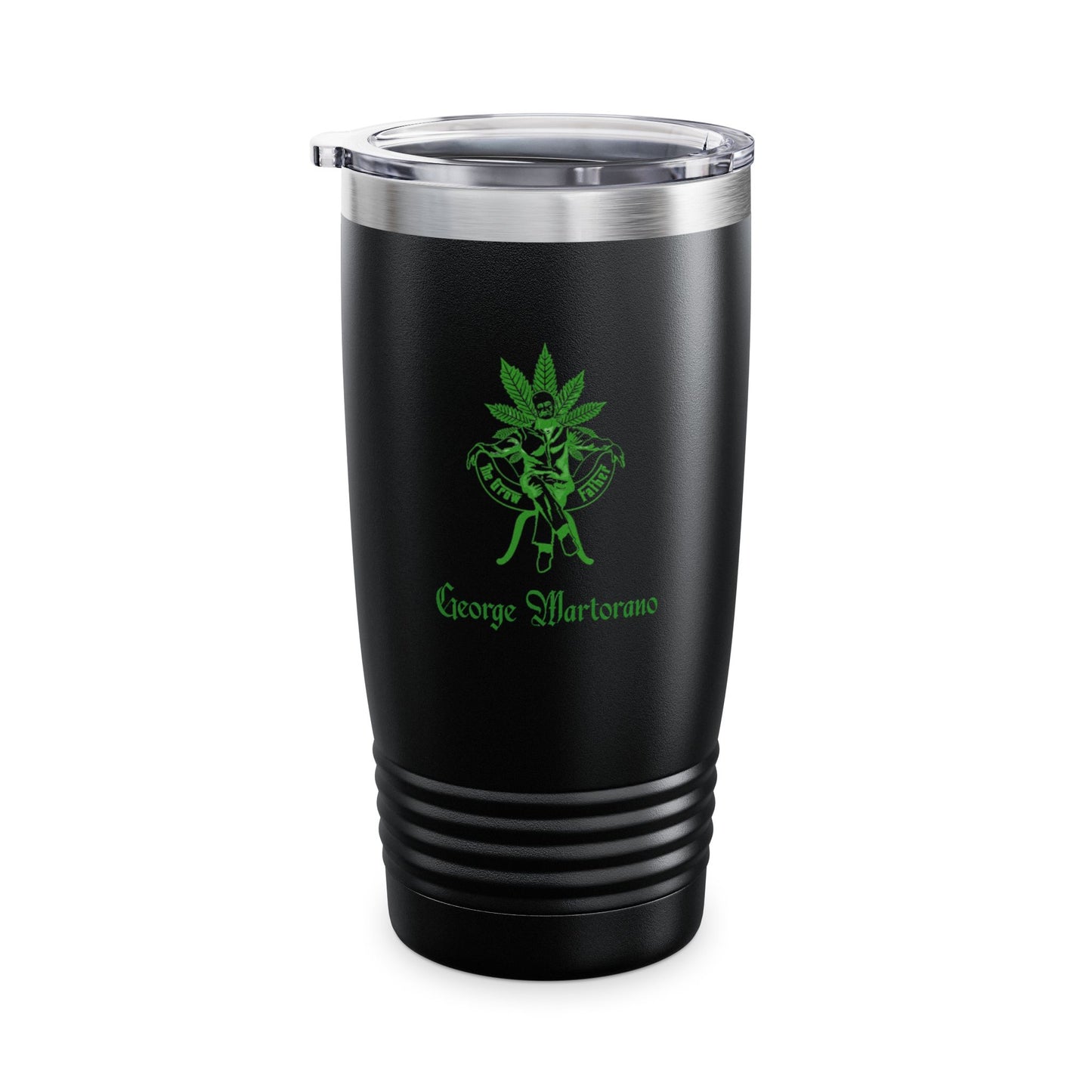 20oz Insulated Tumbler — Green Cannabis Fox Design (George Mortarson)