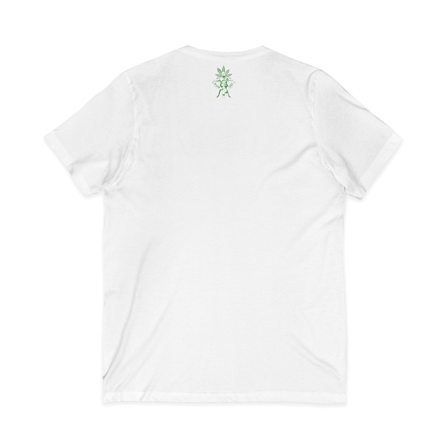 V-Neck Tee — 'I'm Lovelier' Minimal Green Chest & Back Botanical Design