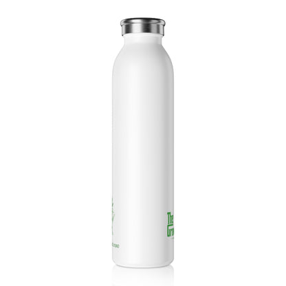 Slim Water Bottle — Botanical Green Floral Logo Stainless Steel Bottle