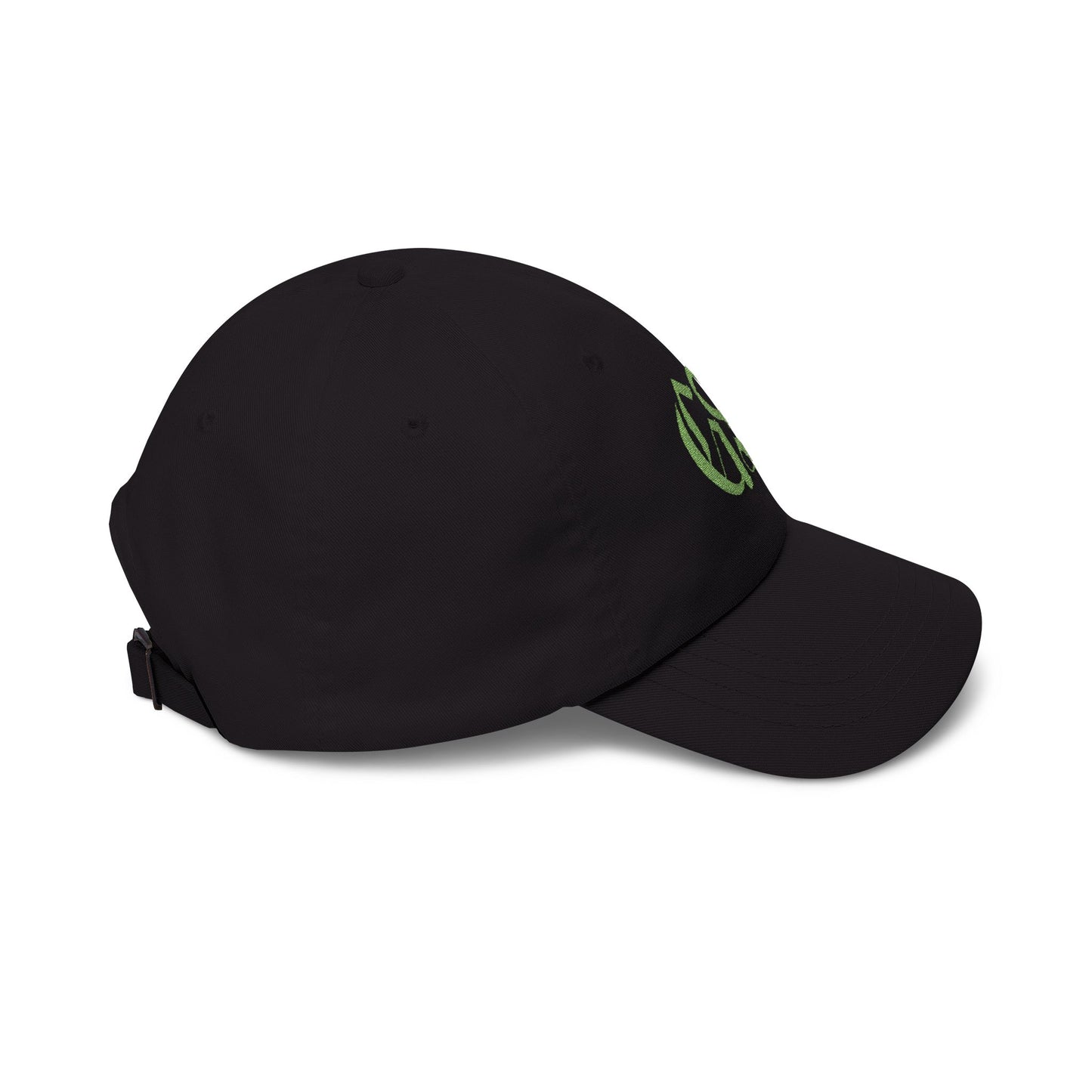 Classic Dad Cap — Green Gothic Monogram Embroidered Hat