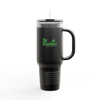 40oz Insulated Travel Mug — 'The Guyfather' Logo Stainless Steel Tumbler with Straw & Handle