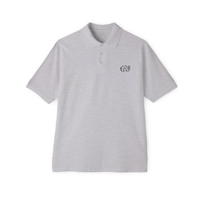 Men's Polo — Subtle Monogram Chest & Script Back Casual Golf Shirt