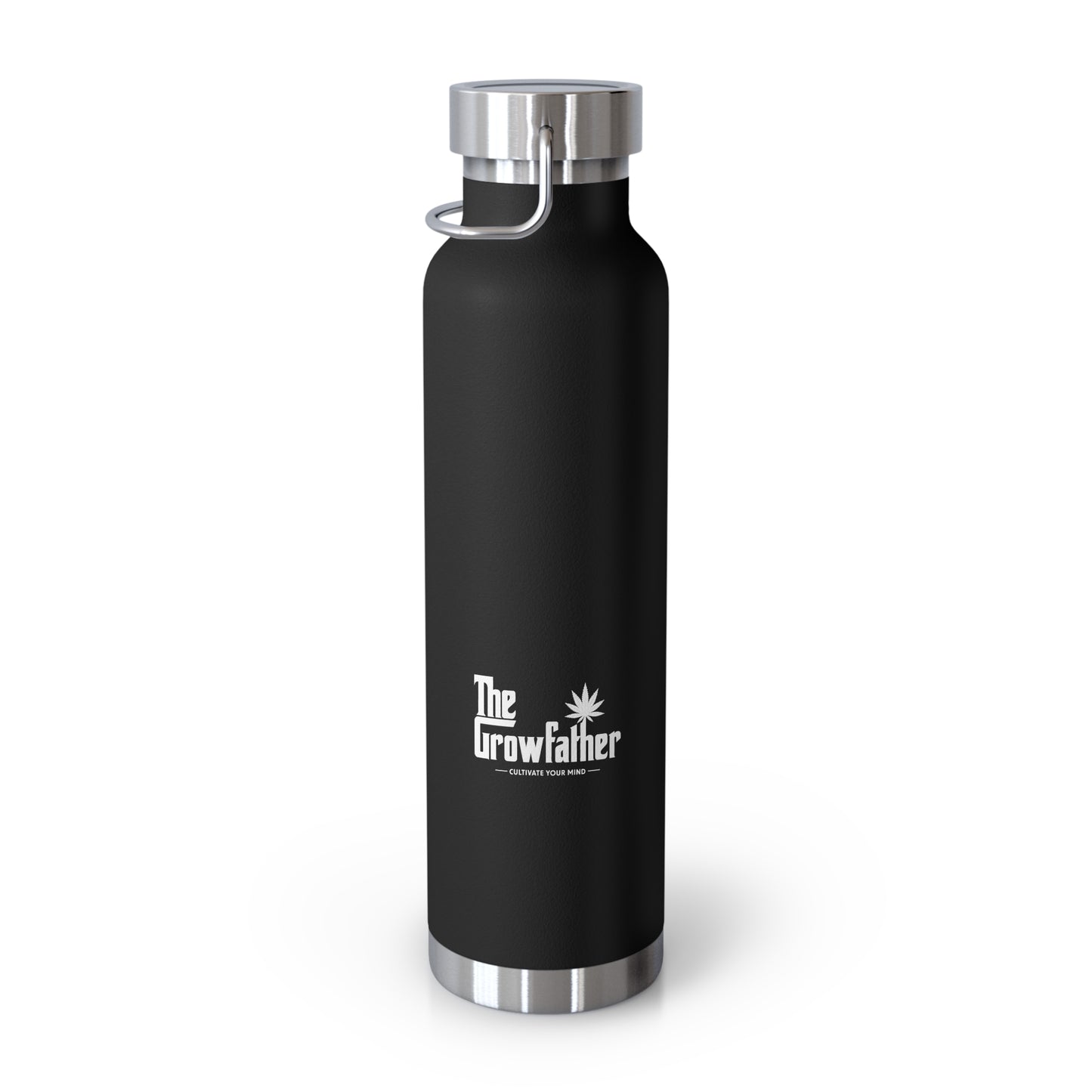 22oz Copper Vacuum Insulated Bottle — Black Floral Logo Water Bottle
