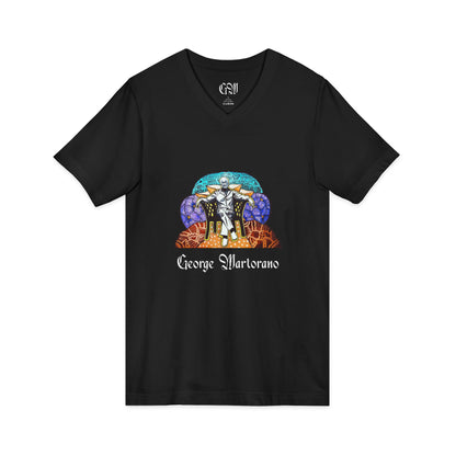 The Growfather V-Neck Tee — George Marlorano Cannabis Band Graphic Shirt