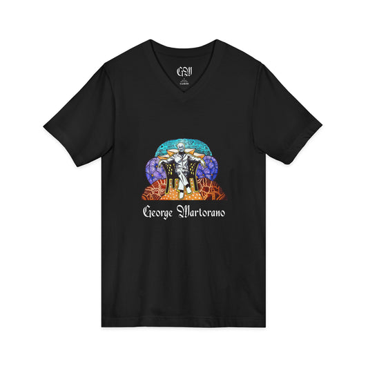 The Growfather V-Neck Tee — George Marlorano Cannabis Band Graphic Shirt