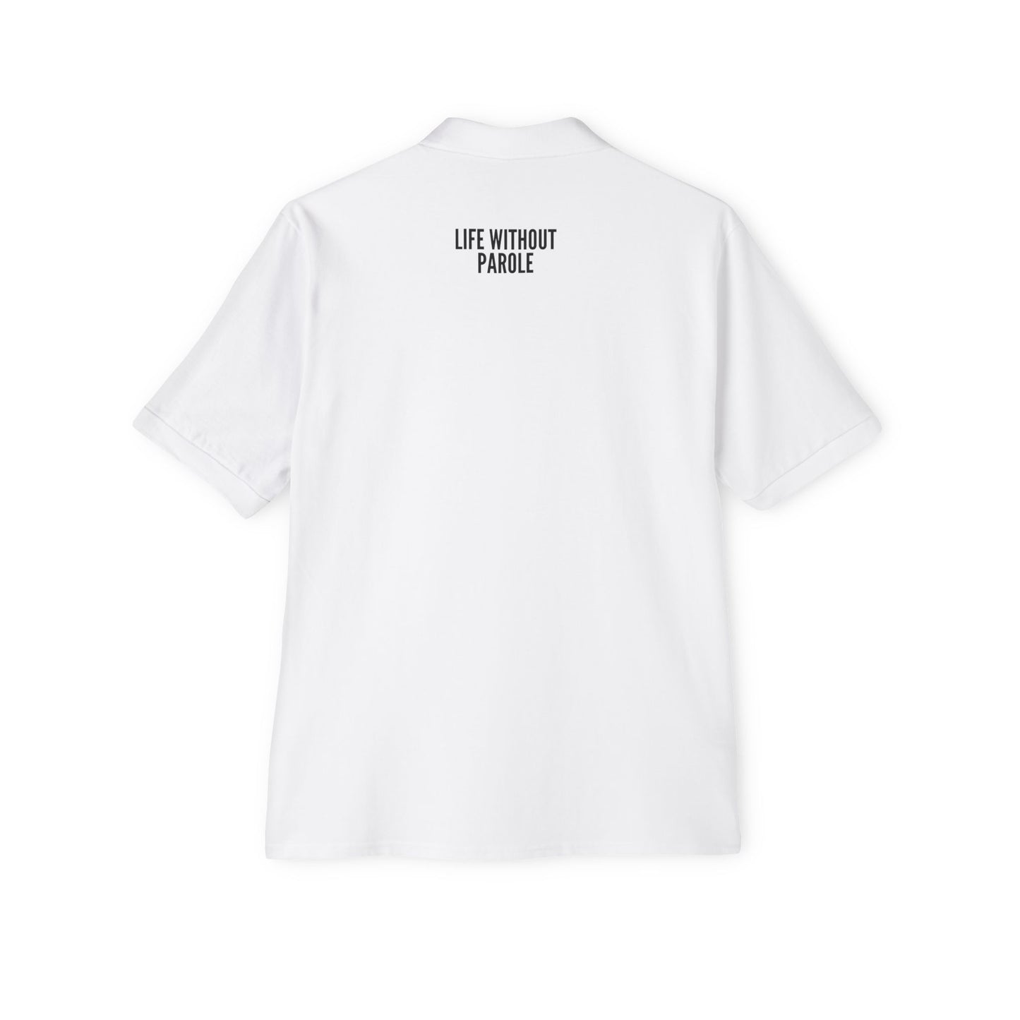 Men's Polo — 'The Crowfather' Chest Logo & 'Life Without Parole' Back Graphic