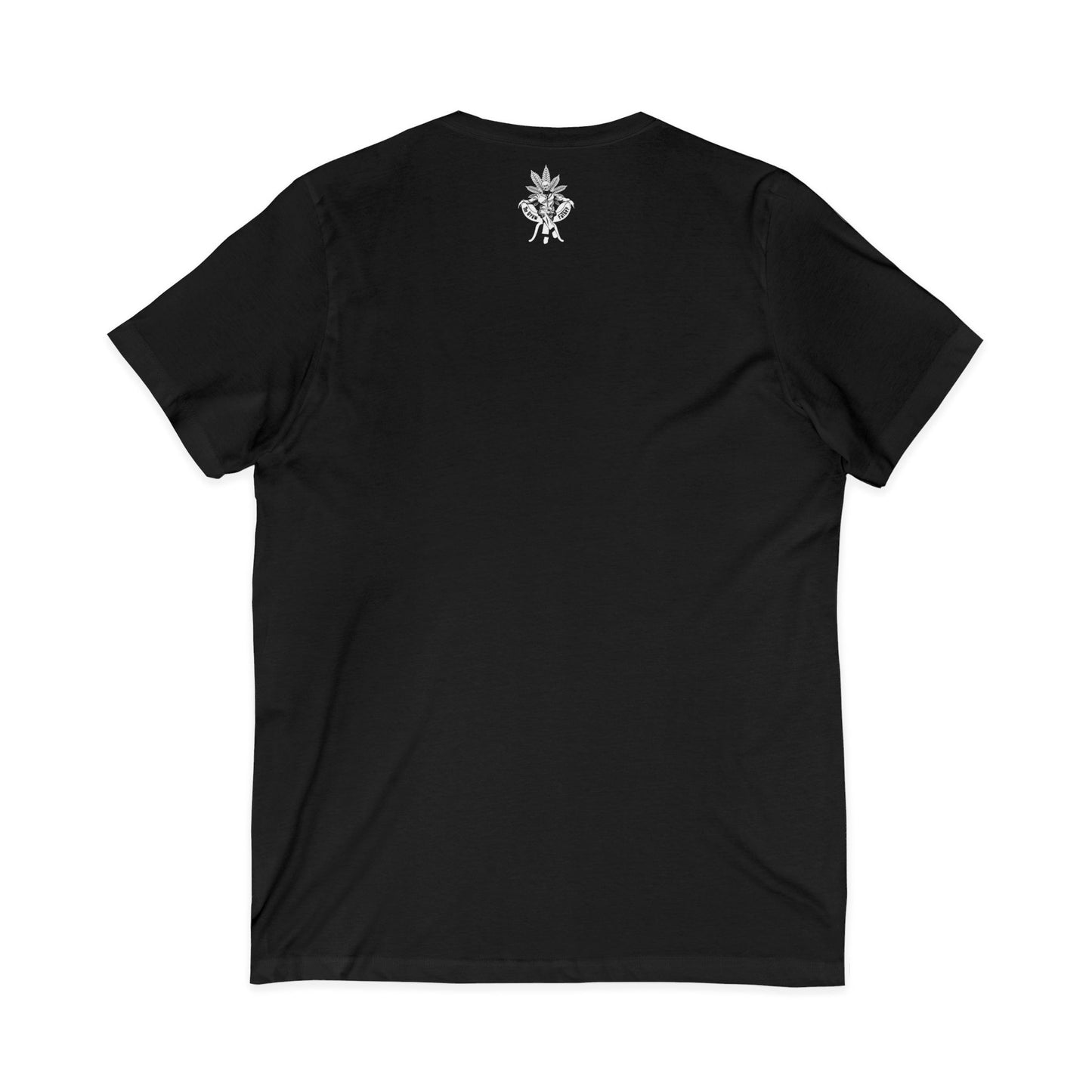 V-Neck Tee — The Crusader Minimal Logo Chest & Back
