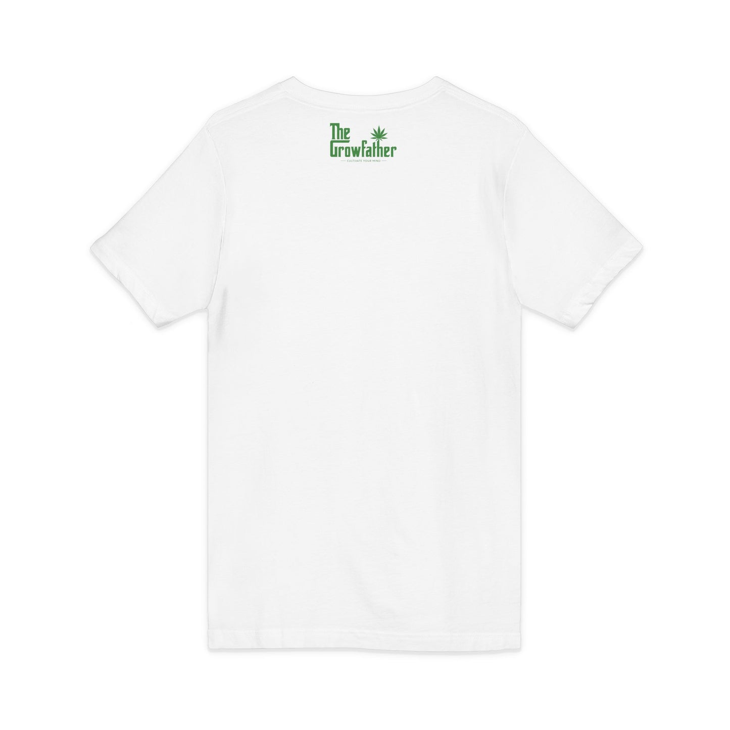 The Growfather V-Neck Tee — "George Marlorano" Cannabis-Themed Graphic Shirt