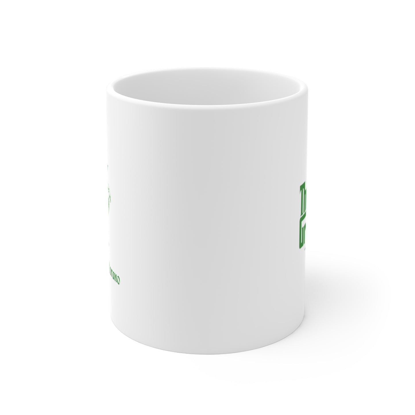 Cannabis Crest 11oz Mug — 'George Martorano' Green Leaf Logo Coffee Cup