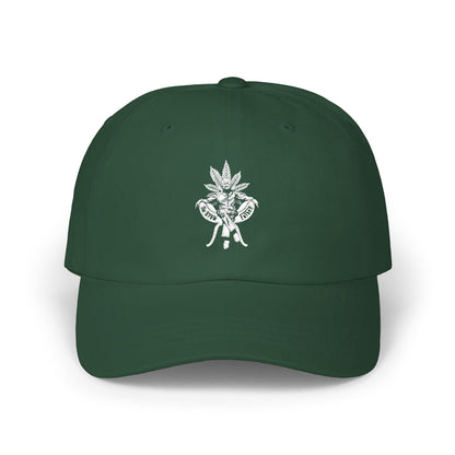 Embroidered Cannabis Heart Dad Cap - Vintage Leaf Love Baseball Hat