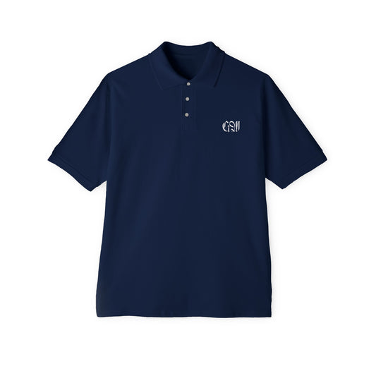 Embroidered Monogram Men's Polo — Classic Navy Casual Workwear
