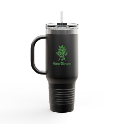 40oz Insulated Travel Mug — 'The Guyfather' Logo Stainless Steel Tumbler with Straw & Handle