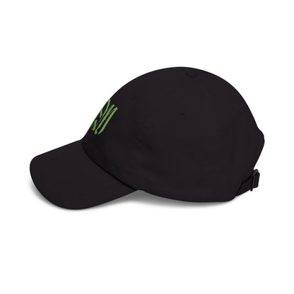 Classic Dad Cap — Green Gothic Monogram Embroidered Hat