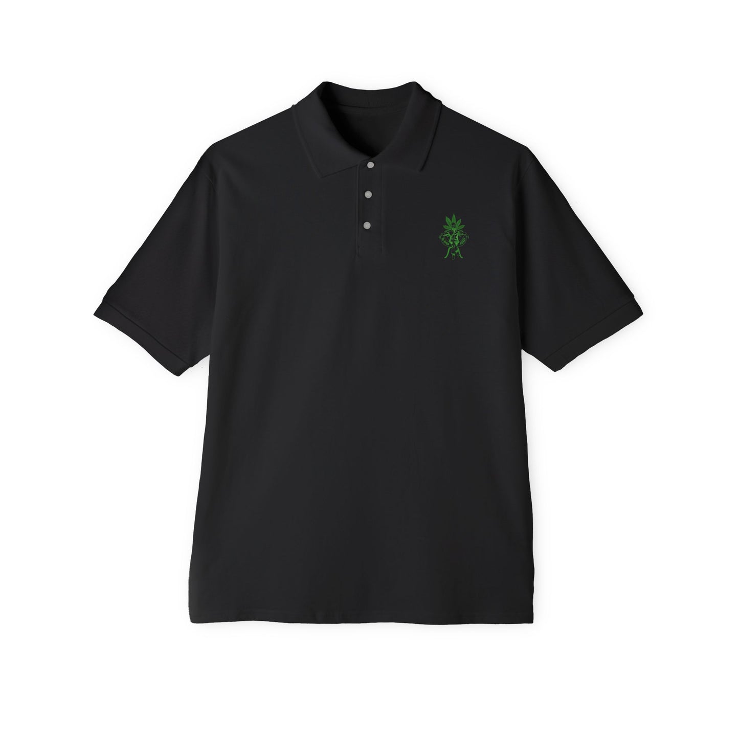 Men's Polo — 'The Growfather' Green Logo Embroidered Chest & Back