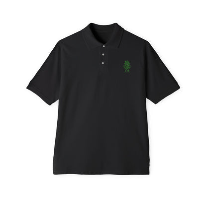 Men's Polo — 'The Growfather' Green Logo Embroidered Chest & Back