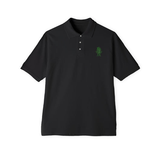 Men's Polo — 'The Growfather' Green Logo Embroidered Chest & Back