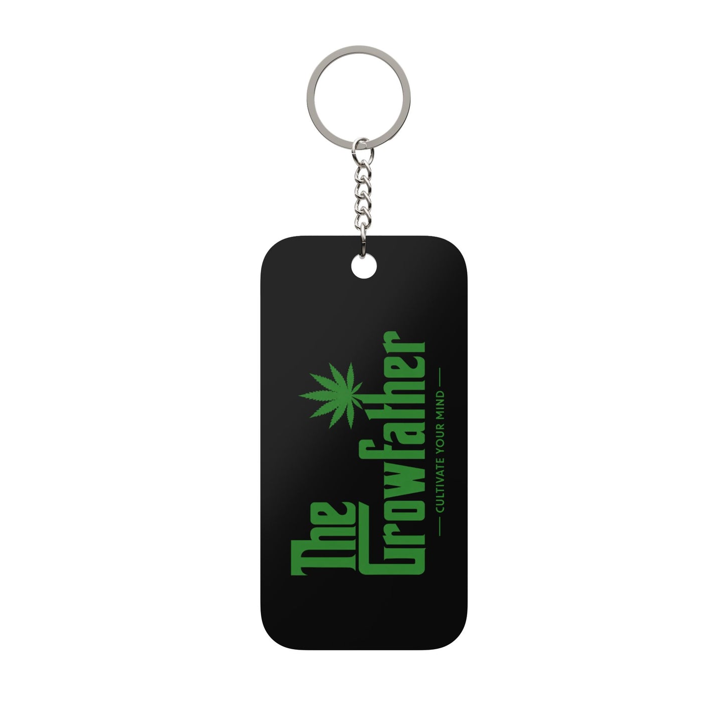 Growfather Keychain – Double-Sided Cannabis Humor Keyring ("Growfather: Life Without Parole")