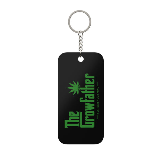 Growfather Keychain – Double-Sided Cannabis Humor Keyring ("Growfather: Life Without Parole")