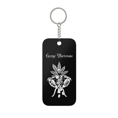 Double-Sided Keychain — “Life Without Parole” George Watercress Graphic Keychain