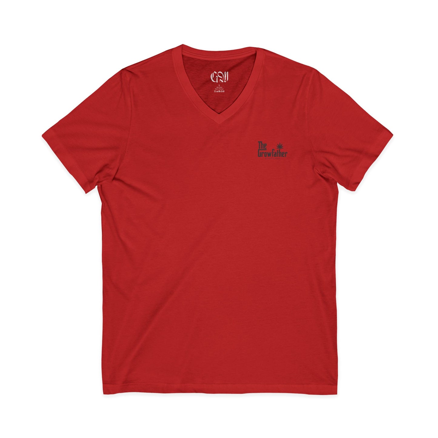 V-Neck Tee — Minimal Floral Chest & Back Logo