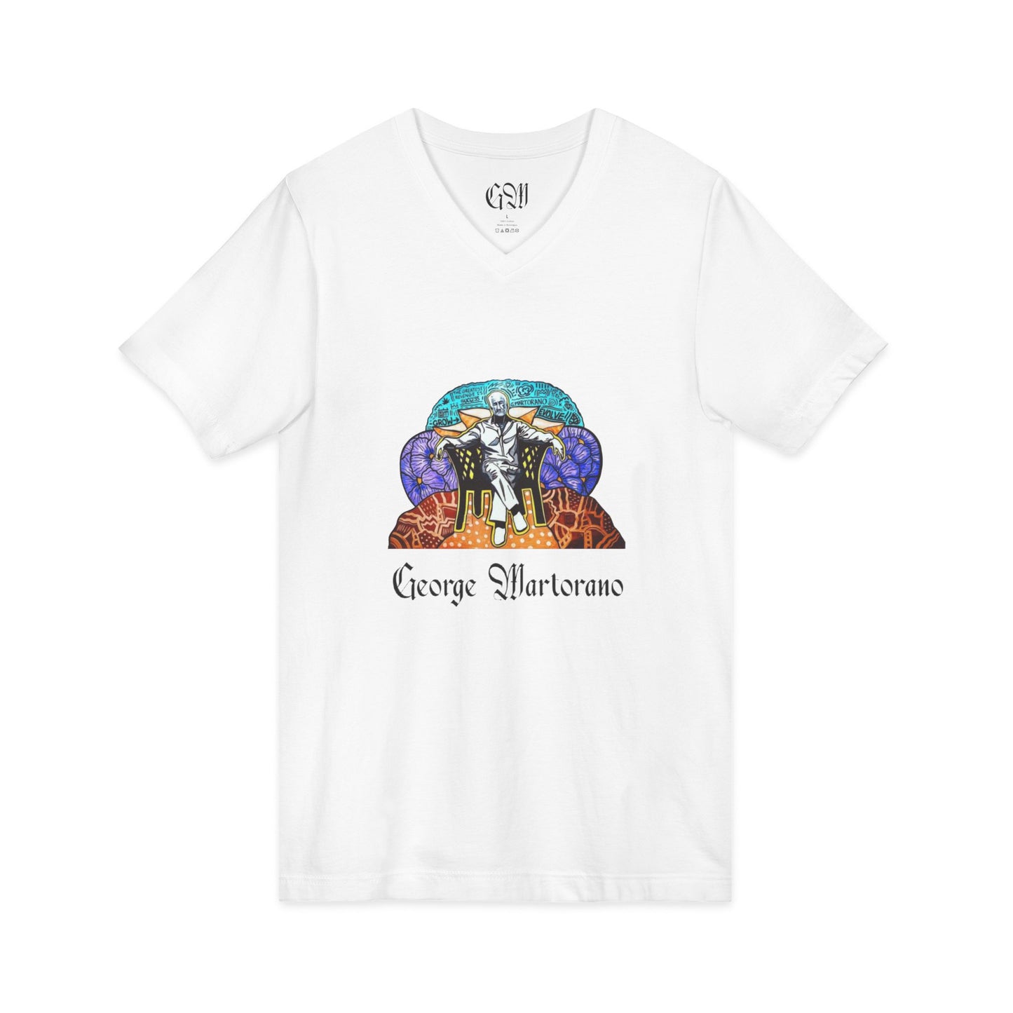 The Growfather V-Neck Tee — "George Marlorano" Cannabis-Themed Graphic Shirt