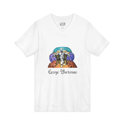 The Growfather V-Neck Tee — "George Marlorano" Cannabis-Themed Graphic Shirt