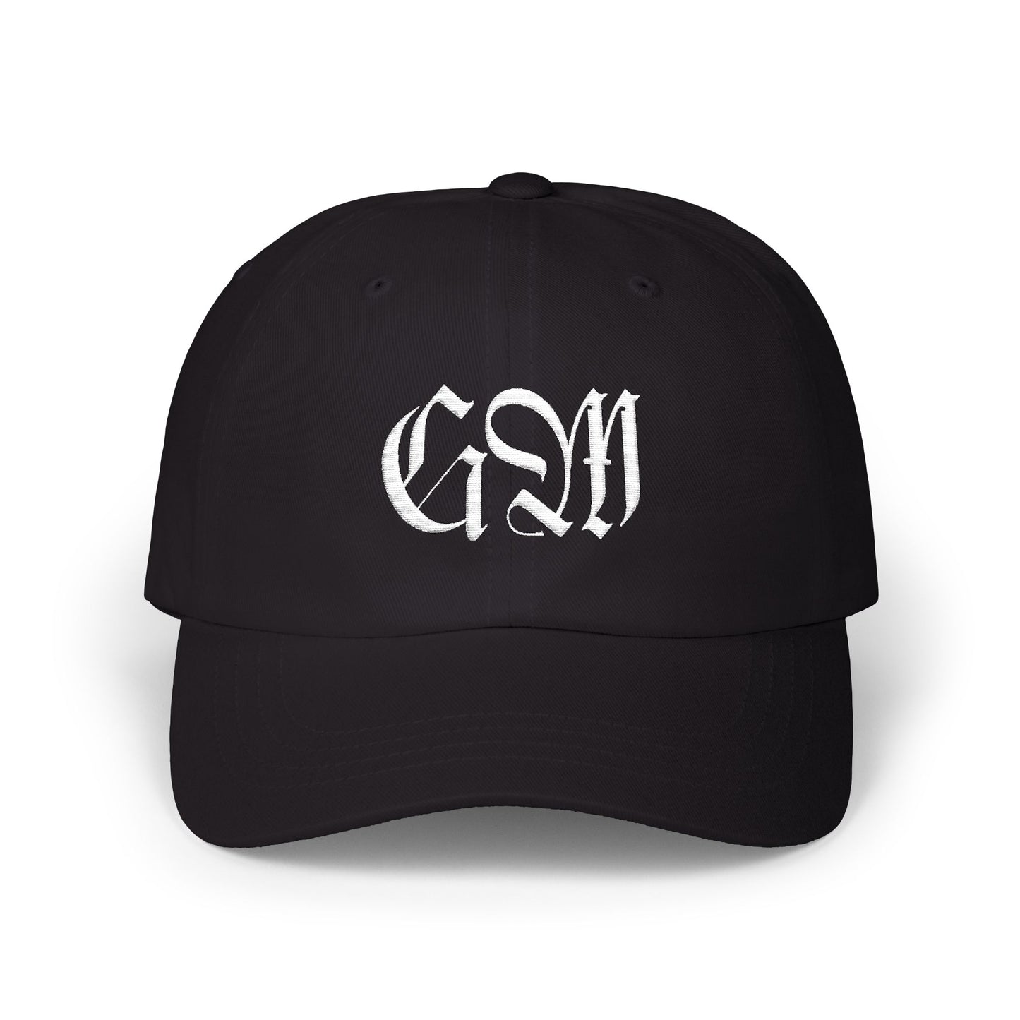 Monogram Gothic Dad Cap — Custom GSM Embroidered Baseball Hat