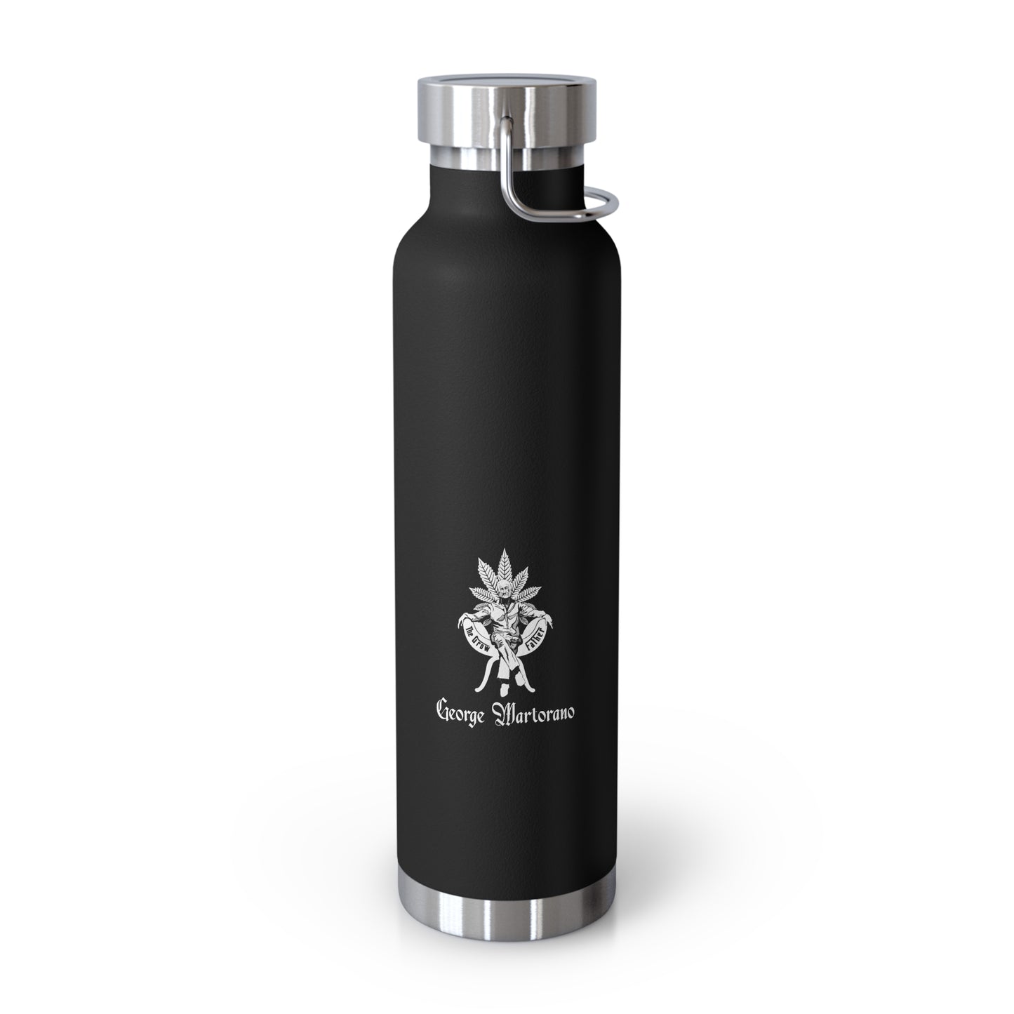 22oz Copper Vacuum Insulated Bottle — Black Floral Logo Water Bottle