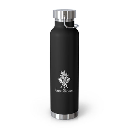 22oz Copper Vacuum Insulated Bottle — Black Floral Logo Water Bottle
