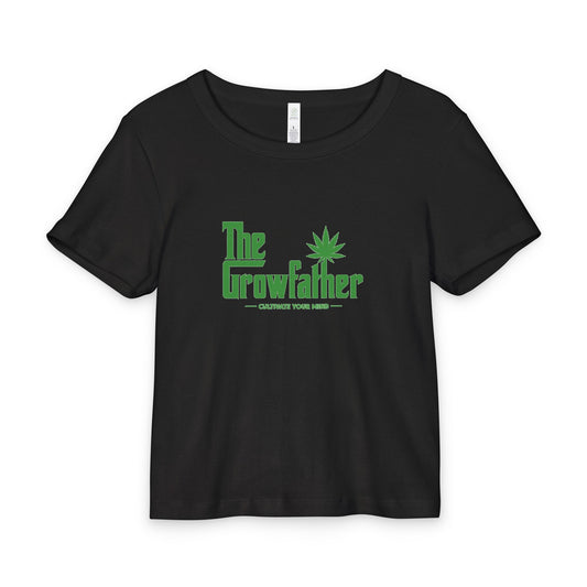 The Growfather Baby Tee — Organic Rib Cannabis Graphic Tee for New Plant Parents