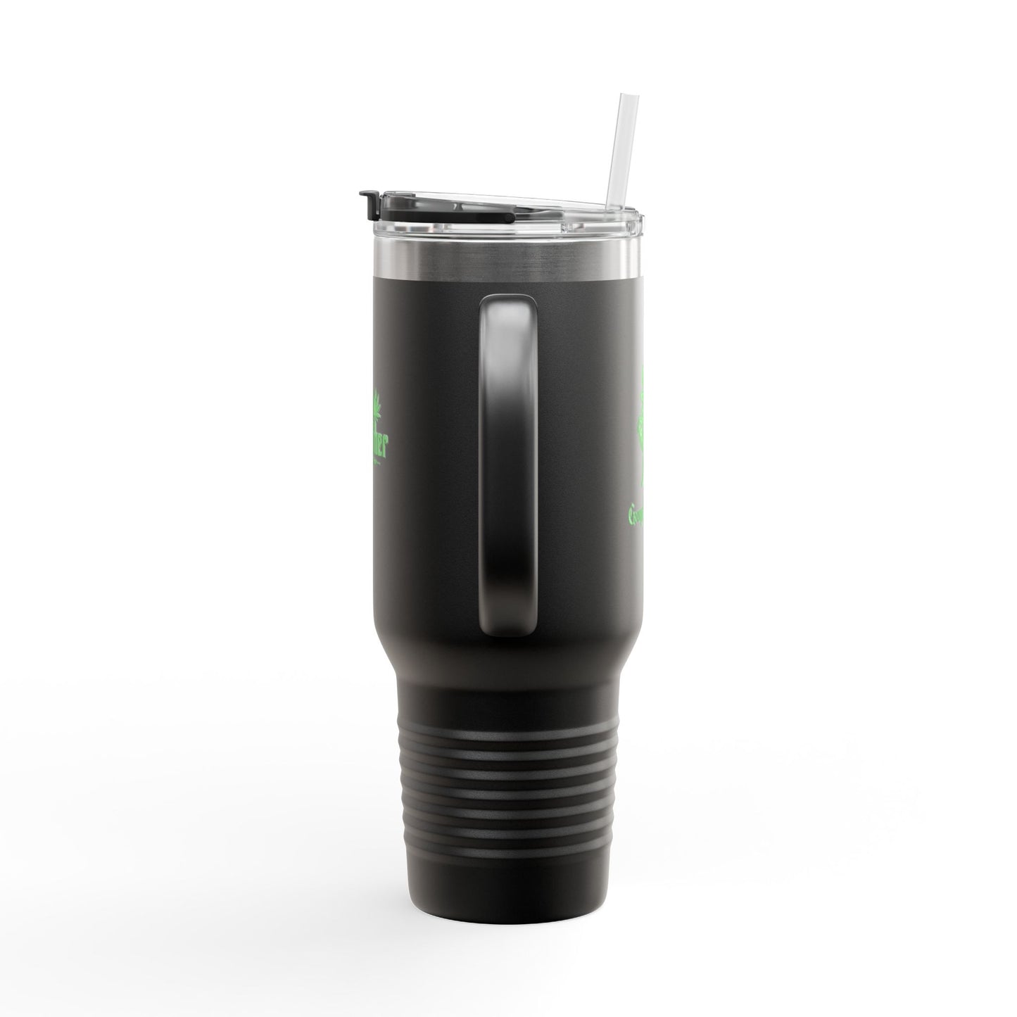 40oz Insulated Travel Mug — 'The Guyfather' Logo Stainless Steel Tumbler with Straw & Handle