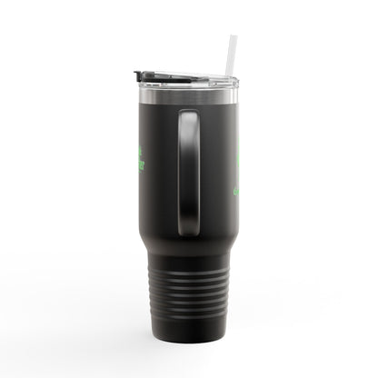 40oz Insulated Travel Mug — 'The Guyfather' Logo Stainless Steel Tumbler with Straw & Handle