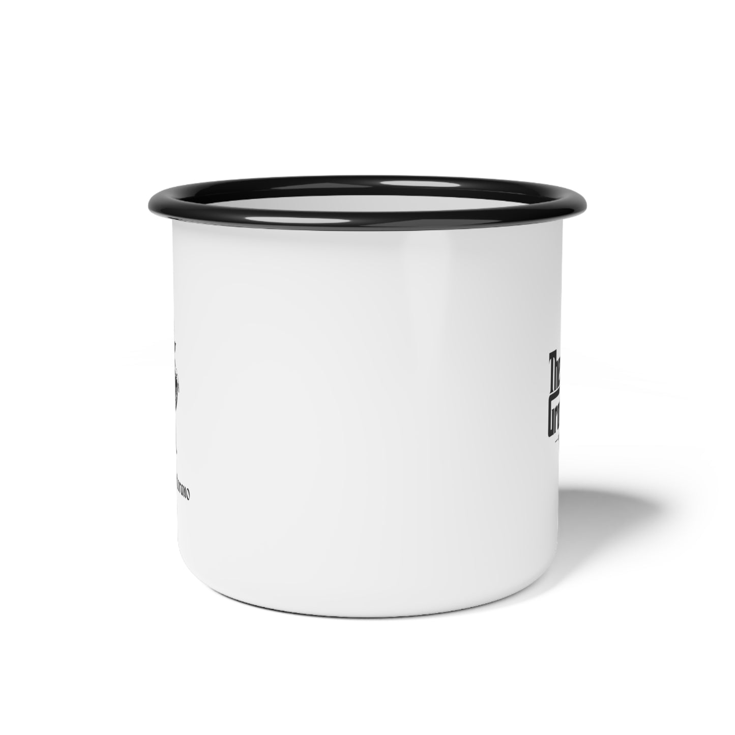 Enamel Camp Cup — Green Cannabis Leaf Camper Mug (Outdoor, Camping Gift)