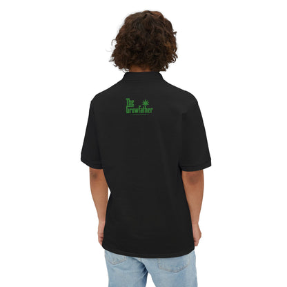Men's Polo — 'The Growfather' Green Logo Embroidered Chest & Back