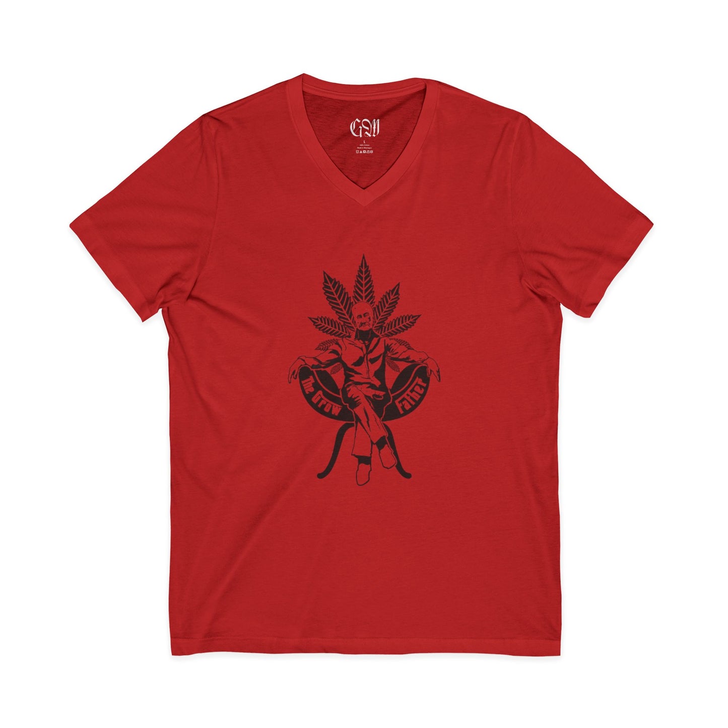 Marijuana Goddess V-Neck Tee — Cannabis Leaf Femme Graphic Shirt